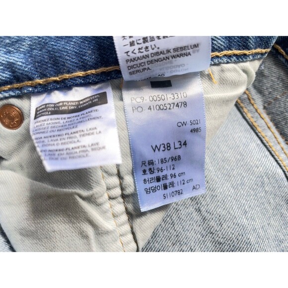 Levi’s 501 Original Fit Men’s Buttonfly Straight Leg Blue Jeans W38 L34 - Picture 15 of 16